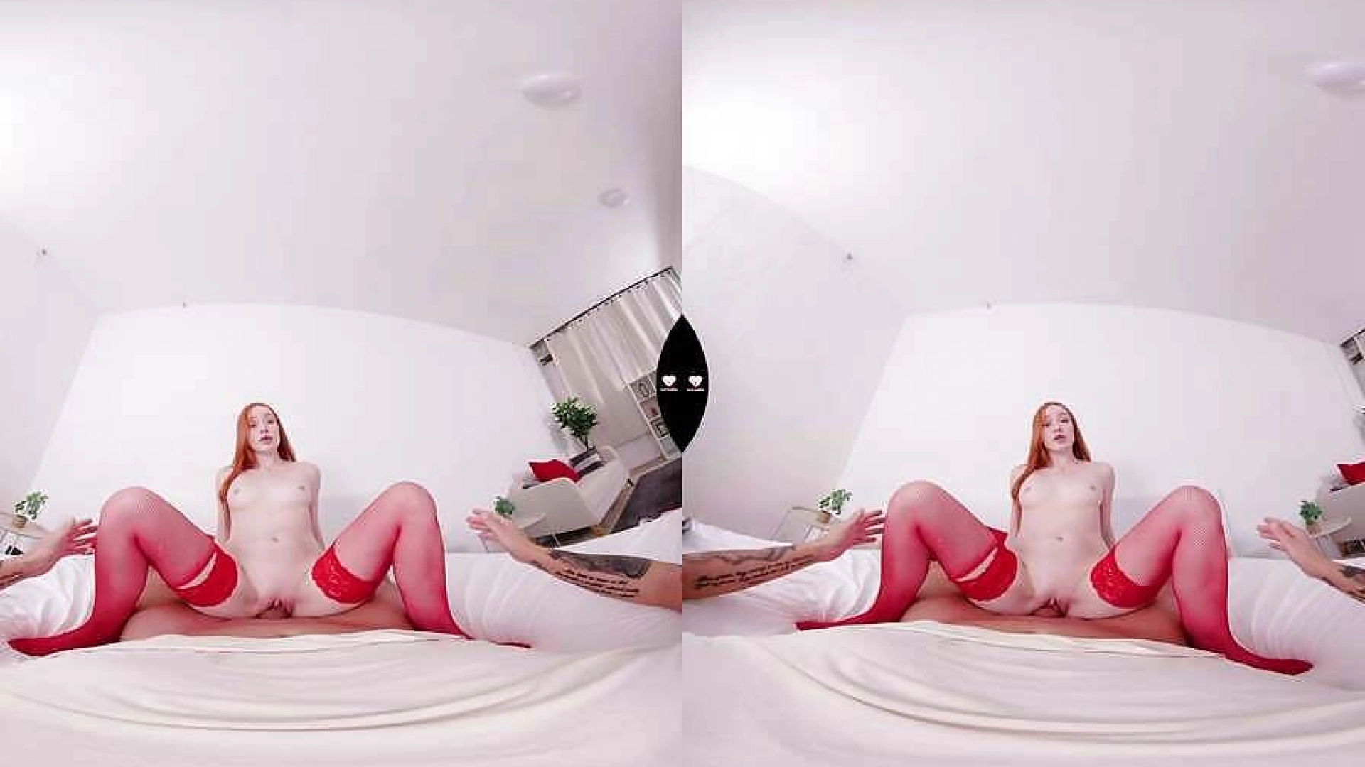 Redhead in red vinyl